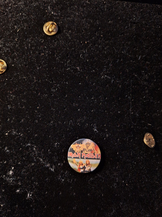 Iron maiden button 1